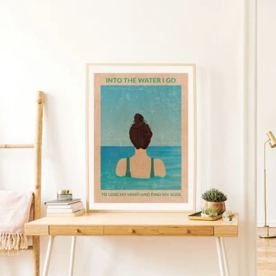 Into The Water Art Print Poster No Frame, art decor Poster - Image 1 of 3