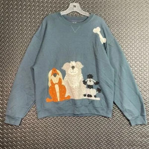 Maglione donna Fruit Of The Loom tre cani stampa osso design girocollo casual L - Foto 1 di 7