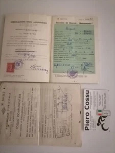 CA 513 BIANCHI 250 MOTO LIBRETTO CIRCOLAZIONE 1935 + COMPLEMENTARE old archive - Foto 1 di 1