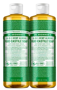 Dr. Bronner's - Pure-Castile Liquid Soap (Almond, 16 ounce, 2-Pack) - Made with - Picture 1 of 4