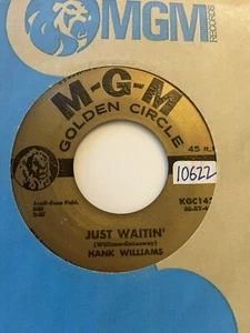Hank Williams Sr - Just Waitin' / Roly Poly 45 On M-G-M Golden Circle - Picture 1 of 3