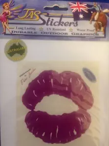 CAR/BUMPER STICKER: JAS STICKER ~ TRANSPARENT LIPS PURPLE # STTF119B-PL - Picture 1 of 1