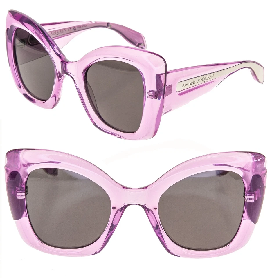 Gafas de sol ALEXANDER MCQUEEN violeta rosa translúcido mariposa AM0402S 0402 004 Foto 1 de 4
