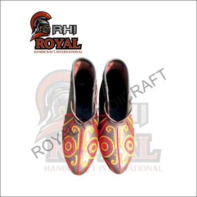 Par de zapatos de encaje de cuero romano zapatos bordados de encaje de cuero calzado Foto 1 de 4