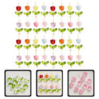  100 Stck. Glas Tulpe Perlen Blume Charms Anhänger für Armbänder