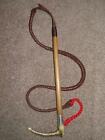 Antique Hallmarked 1933 Silver Swaine Gents Hunt Whip With Leather Lash