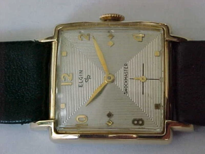 Vintage Man's Elgin Watch Quad Two-Tone Pinstripe Dial Nice Looking Timepiece - Image 1 of 4