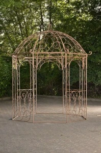 Pavillon Eisen antik braun Rankhilfe stabil Pergola Rosenbogen Rankgitter Garten - Bild 1 von 9