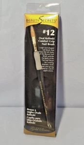 Beauty Secrets # 12 Oval Kolinsky Gold Series Comfort Grip Nail Brush - Picture 1 of 2