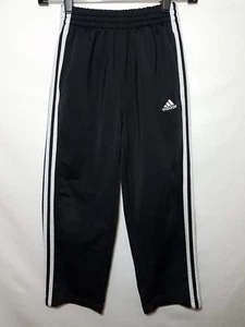 Adidas Kids Black White Stripes Drawstring Sweatpants Size Small - Picture 1 of 4