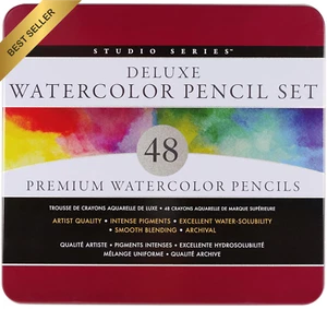 Studio Series Watercolor Pencil Set (48 High Pigment, Blendable Pencils) - Picture 1 of 12