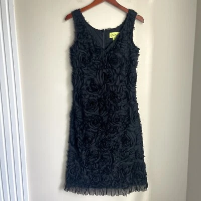 Vestido Cartise negro floral aplique cuello en V con volantes dobladillo para mujer talla 8 Foto 1 de 4