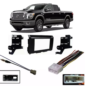 Double DIN Car Radio In-Dash Combo Stereo Install Kit for Nissan Titan 2016-2019 - Picture 1 of 4