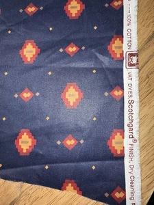 4 Yards X54” Waverly 100% Cotton Tundra Fabric Navy Blue Southwest Aztec Western - Picture 1 of 12