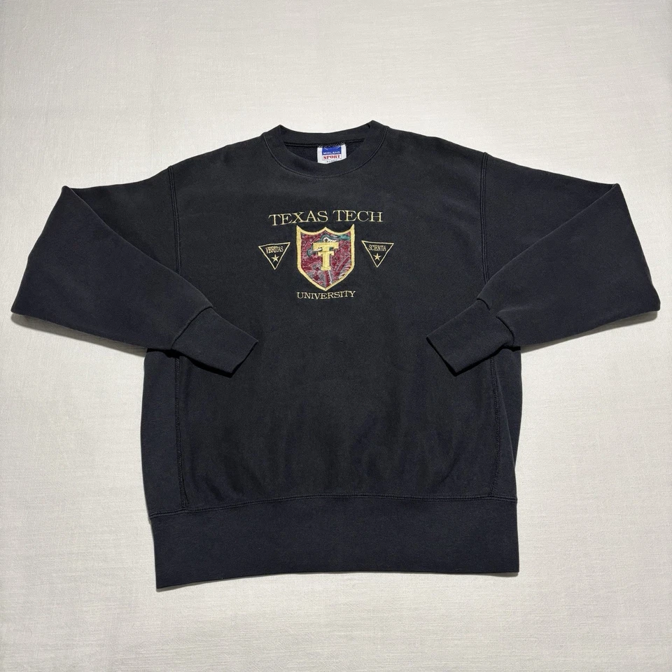 Vintage Texas Tech University Crew Sweatshirt Midland Sport Red Raiders Size XL - Image 1 of 4