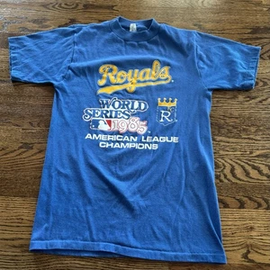 T-shirt vintage 1985 Kansas City Royals 1985 World Series punto singolo USA Medium - Foto 1 di 8