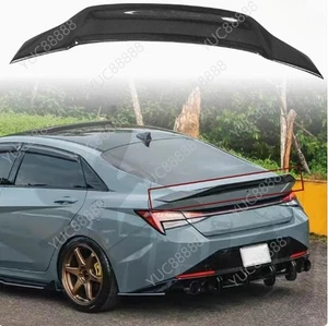 Real Carbon Fiber Rear Spoiler Wing R Style Fits For Hyundai Elantra 2021-2025 - Picture 1 of 8