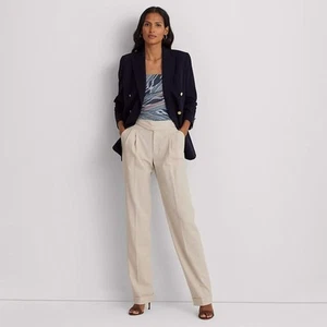 Lauren Ralph Lauren Pleated Wool Blend Twill Straight Pant Size 16 NEW NWT - Picture 1 of 12
