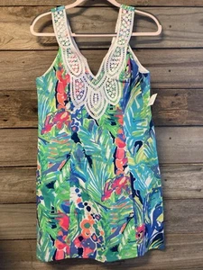 Abito Lilly Pulitzer senza maniche 6 elasticizzato nuovo senza etichetta rosa verde blu - Foto 1 di 6