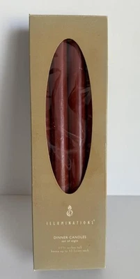 Juego de 8 velas cónicas de cena de Borgoña iluminaciones nuevas en caja Foto 1 de 4