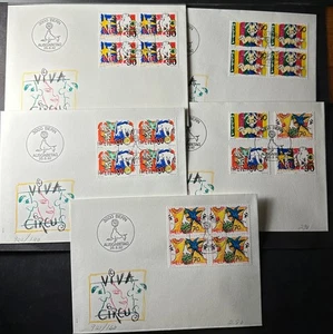 SWITZERLAND 1992 CIRCUS BLOCKS OF 4 FDC ANIMALS CARTOONS 19992 - Picture 1 of 1