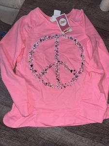 Girls size m Circo rhinestone neon Pink Smiley Face sweatshirt - Picture 1 of 4