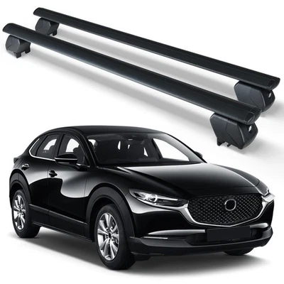 Barras transversales para portaequipajes de techo de 300 libras de alta resistencia Mazda CX30 CX-30 con rieles laterales Foto 1 de 4