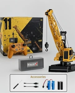 Remote Control Crawler Crane for Boys 11-Channel 2.4GHz RC Construction Vehicles - Picture 1 of 8