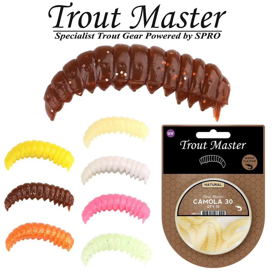 Spro Trout Master Camola 30 | Larve Bienenmaden Imitat 15 Stück UV-Aktiv + Aroma - Bild 1 von 1