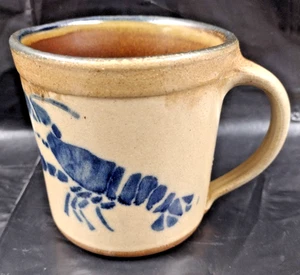Monroe Salt Works Blue Lobster Pottery Coffee Cup Mug Maine Handcrafted RARE!! - Picture 1 of 7