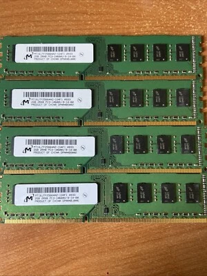 Lote de (4) 2 GB Micron MT16JTF25664AZ-1G4F1 PC3-10600 DDR3 240 pines memoria DIMM Foto 1 de 2