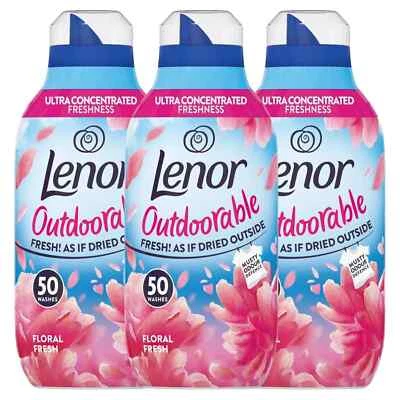 3 x Lenor Outdoorable Fabric Conditioner Floral Fresh Scent Liquid 50w 700ml - Image 1 of 4