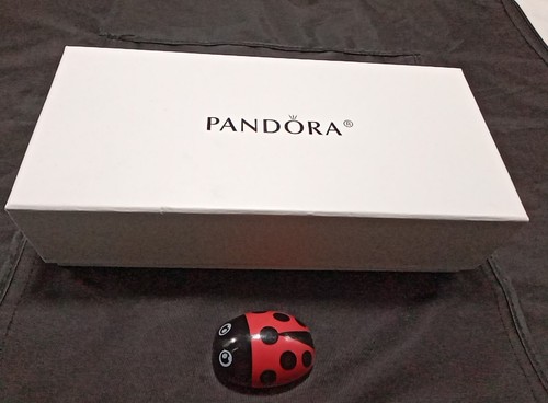 OFF WHITE ANELLO CIONDOLO PANDORA BIANCO SPORCO CERNIERA GIOIELLI DA VIAGGIO CUSTODIA CON SCATOLA