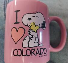 Peanuts I Heart "Love" Colorado Coffee Mug - Snoopy Hugging Woodstock pink cup