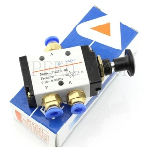 3R210-08 Válvula neumática Hand Push Pull 3 Ways 2 Pos 1/4 "BSPT y conector de 8 mm - Imagen 1 de 4