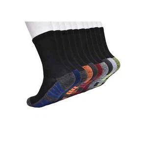 10 Pack - Athletic Works Boys Cushioned Crew Socks - Medium (Shoe Sz 9-2.5) - Picture 1 of 5