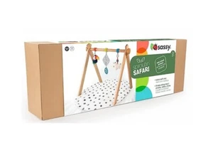 Sassy Wooden Baby Gym Play Mat 0+ Months Sproutin Safari NEW  Tag Along Toys NIB - Picture 1 of 4