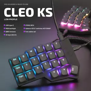 Low profile split keyboard Cleo KS (Corne GPL) – QMK/VIAL, hotswap, RGB - Picture 1 of 13