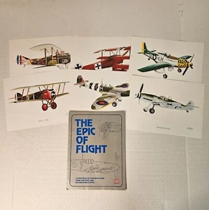 The Epic of Flight Portfolio of WWI WWII Fighter Planes 10 3/4" x 8" Pictures - Picture 1 of 9