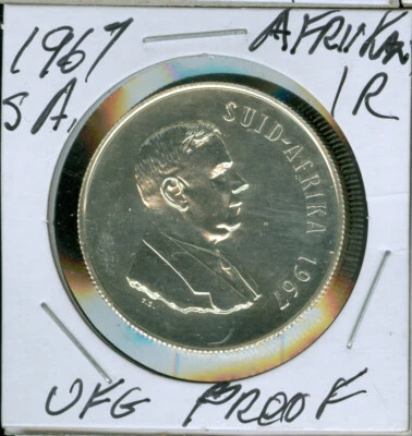 1967 SOUTH AFRICA SILVER AFRIKAAN 1 RAND ULTRA FINEST PROOF RARE 25,000 MINTED* - Image 1 of 2