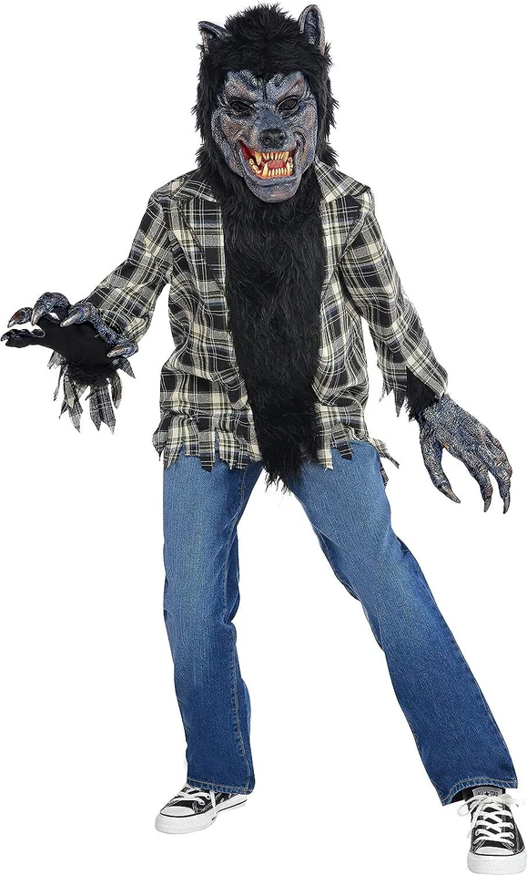 Rabid Werewolf Animal Scary Killer Wolf up Child Costume Large