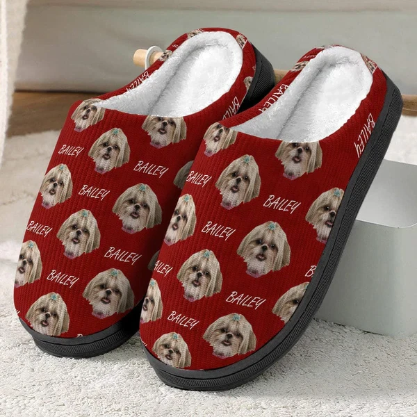 Zapatillas personalizadas para mascotas, foto personalizada de cara de gato de perro, dueños de mascotas, regalo para amantes de las mascotas Foto 1 de 1