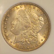 1880 Morgan Silver Dollar UNC, Tougher Date, Frosty, Heavy Gold Toning 4719