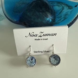 Noa Zuman Sterling Silver Blue Quartz Dangle Drop Hook Earrings - Picture 1 of 4