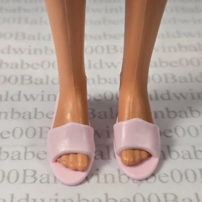 SHOES ~P31 11.5" 1993 FLAT FOOT DOLL JAZZIE LT PINK LOW HEEL SLIDE MULES SANDALS - Image 1 of 4