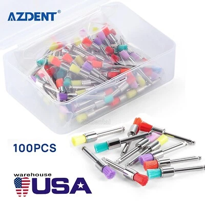 100pzas Dental Cepillos Dentales de Tazón para Pulir Tipo Plano de Nylon AZDENT - Image 1 of 4