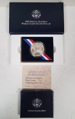 CS0195WSSBFO U.S. COMEM $1 YEAR 1995-W SPECIAL OLYMPIC MINT STATE COIN FRESH OGP - Image 1 of 4
