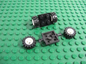 4x LEGO Tire 15x6mm Offset Tread Small White Wheel Black Holder #4624c02 4600 - Picture 1 of 1