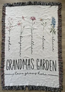 Grandma’s Garden Tassel Woven Blanket 37” x 54” - Picture 1 of 3