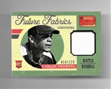 /125 carlos triunfel trcy 2013 america's pastime future fabrics game jersey rc